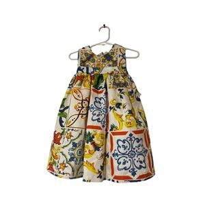 Bognar & Piccolini NWT Girls Size 18M Italian Print Sleeveless Dress Lined